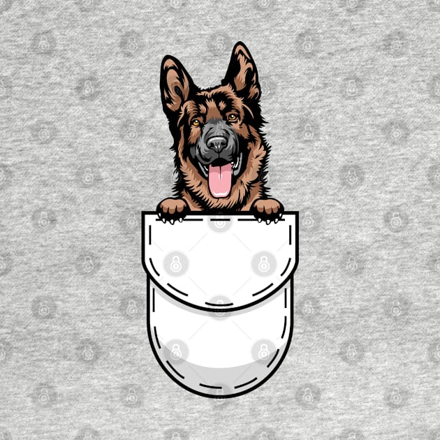 Funny German Shepherd Pocket Dog by Pet My Dog